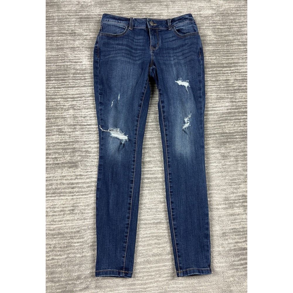 m jeans by MAURICES Womens Blue Jeans Small Reg (4/6) Mid-Rise Distressed